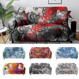 Chair Covers Mandala Elastic Sofa Cover Stretch Couch Slipcover Corner For Living Room Spandex Sectional 1/2/3/4 Seat