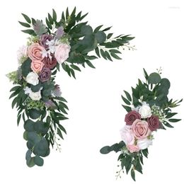 Decorative Flowers -2Pcs Artificial Flower Wedding Backdrop Party Garland Arch Decor Row Arrangement Home Accessories