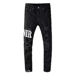 Miri Jeans Mens Designer Jeans Top Quality Letter Embroidery Logo Motorcycle Denim Pants Fashion Holes Hip Hop Baggy Ksubi Jeans Street Trousers Size 28-40 df 3OM3