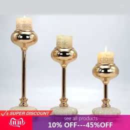 Candle Holders European Metal Candlestick Wedding Luxury Table Romantic Decorations Year Party Holder Gold Colour Scandinavia Style