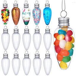 Storage Bottles 10pcs Christmas Clear Plastic Bulb Shape Ornaments Refillable DIY Light For Candy Craft Tree Decoration