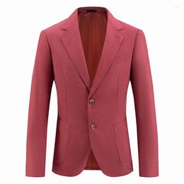 Men's Suits Business Casual Solid Color Blazers For Men Single Breasted Slim Four Season High Quality Fabric Gentleman Terno Masculino
