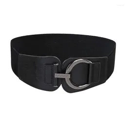Belts All-match Ladies Waist Belt Women Straps Light Luxury Personality Large Alloy Buckle Elasticity For Coat