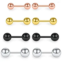 Stud Earrings 4 Pairs 16G Stainless Steel Ball Set For Men Women Barbell 3-6mm Pierced Jewellery