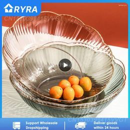 Plates Fruit Plate Plastic Transparent Save Space Easy Cleaning Ins Wind Kitchen Accessories Tableware Storage Tray Household Pet