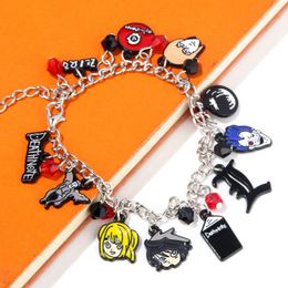 Link Bracelets Anime Death Pendant Notebook Enamel Bracelet KIRA Yagami Light Combination Fans Gift Cosplay Men Women Backpack Jewelry