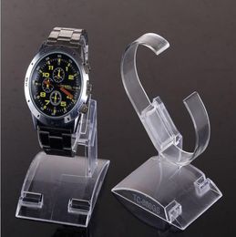 20pcslot selling C rings style Transparent Plastic Wrist Watch Display Holder Rack Store Shop Show Stand Large size for man5914813