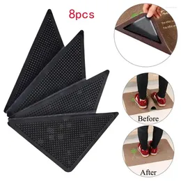 Bath Mats 8pcs Carpet Non-slip Sticker Rug Grippers Triangle Mat Reusable Silicone Washable Grips For Bathroom Corners Pads