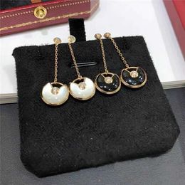 Seiko Edition Original High version Kajia amulet earrings trendy 18K gold long safety talisman earrings and accessories