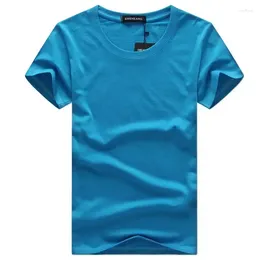 Men's Suits A3227 Casual Style Plain Solid Color T-shirts Cotton Navy Blue Regular Fit Summer Tops Tee Shirts Man