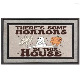 Carpets Halloween Welcome Mat Portable Non Slip Door Mats Reuseable Absorbent Front Carpet Pumpkin Rug For Home