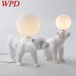 Table Lamps WPD Nordic Modern Lamp Creative White Glass Resin Desk Lights LED Decor For Home Children Bedroom Living Room