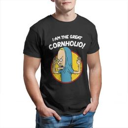 Men's T-Shirts Beavis and Butthead Comedy Cartoon Graphic Tshirts I Am The Great Cornholio Hipster Tops Men Fashion Casual Shirt Ropa Hombre T240510