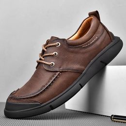 Casual Shoes Men's Business Men Leisure Genuine Leather Outdoor Comfortable Walking Footwear Fashion Tooling Flats