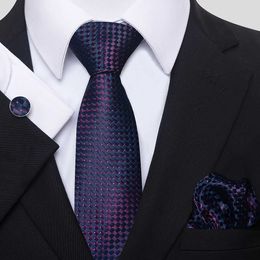 Neck Tie Set Luxury Tie For Men 100% Silk Tie Hanky Cufflink Set Necktie hombre Formal Clothing Printed Fathers Day
