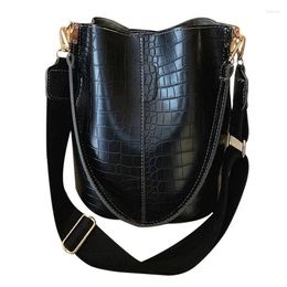 Shoulder Bags Vintage Casual Bucket For Women Bag Alligator Pattern Quality Pu Leather Messenger Big Tote Style 2024