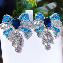 Dangle Earrings GODKI Famous Tassels Bowknot For Women Wedding Cubic Zircon Fashion Engagement Party Jewellery Pendientes Mujer Moda 2024