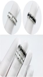 Europe America Fashion Style Men Lady Women Titanium Steel Engraved Letter Single Row Ceramic Setting Diamond Lovers Narrow Rings 5755731