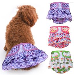 Dog Apparel XS-L Waterproof Pets Diaper Cartoon Printed Female Short Panties Clean Puppy Physiological Menstrual Pants Underwear