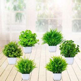 Decorative Flowers Simulated Potted Square Pot Green Plant Various Types Of Plastic Bonsai Home Decoration Supplies Vibrant Office Desktop