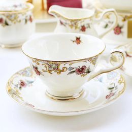 Cups Saucers Luxury Bone China Coffee Cup And Saucer 200ml United Kingdom Tea Mug Plate Set