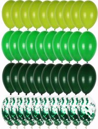 Party Decoration 40pcs Green Balloons Set Olive Balloon Metallic Confetti Ballon Jungle Safari Animal Birthday Decorations Kids Ai8094751