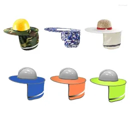 Berets Hard Hats Sunshade With Reflective Strip Wide Brimmed Neck Protective Sun Shade For Safety Helmets Accessory