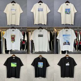 kith Designer T Shirt short sleeve Luxury Major brand Rap Classic Hip Hop Male Singer Wrld Tokyo Shibuya Retro Street Fashion Brand T-shirt 7ecb