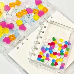 Colour Transparent Cover Binder Notebook Fashion Flowing Flower/Heart A5/A7 Loose Leaf Book Acrylic DIY Memo Note School Office