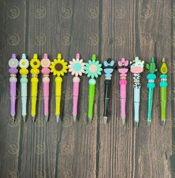 12 Colors 05mm Designer Custom Sunflower Pen Accessories With Cow Cactus Print Pattern Plastic Cute Ballpoint Pen Beadable Creati2756033