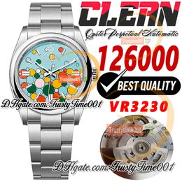 126000 VR3230 Automatic Unisex Watch Mens Womens Watches Clean CF 36mm Celebration Index Dial SS 904L Steel Bracelet Super Edition Trustytime001 Wristwatches