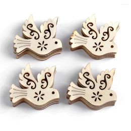 Decorative Figurines 10Pcs Unfinished Peace Pigeon Wooden Natural Wood Bird Scrapbooking Embellishment Card Making Handcrafts Craft