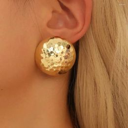 Dangle Earrings Fashion Half Ball C- Shape Stud For Woman Gold Silver Color Geometric Circle Hoop Statement Party Jewelry
