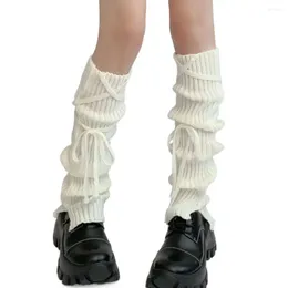 Women Socks Y2k Kawaii Cute Bowknot Black White Ankle Heap Sock With Belt Look Slimmer Loose High