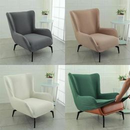 Chair Covers Polar Fleece Wingback Stretch Spandex Relax Armchair Elastic Single Solid Color Sofa Cover El Home Decor