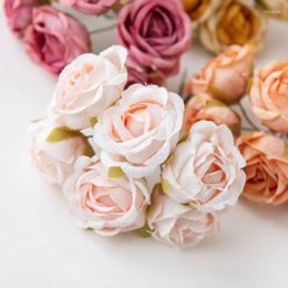 Decorative Flowers Simulated Rose Bouquets Silk Artificial DIY Handmade Wreath Materials Hanfu Headwear Flower Wedding Decorations
