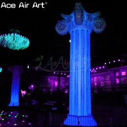 wholesale Promotional ground inflatable lamp post column decoration with LED lights and Free Air Blower for event or stage Made in China