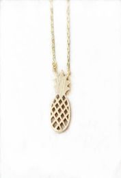 Fashion Pineapple Pendant Hollow out Design Fruit Plant Necklace Gold White Rose Three Colour Optional Suitable for Men And Women1307881