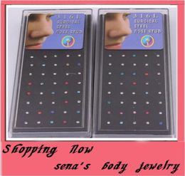 whole mixed Nose Studs body jewelry piercing Nose Rings 3 b0x 120pcs1297961