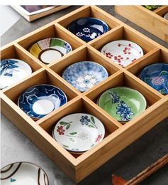 Plates Snack Plate Formatted Platter Wooden Tray Ceramic Bowls And Seasoning Dish Household Soy Sauce Kitchen Tableware