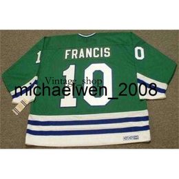 Vin Weng 2018 Custom RON FRANCIS 1989 Men Women Youth CCM Vintage Hockey Jersey Goalie-cut Stitched Top-quality Any Name Any Number