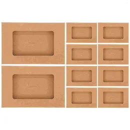 Gift Wrap 10 Pcs Window Envelope Box Postcards Packing Bags Wrapping Boxes Kraft Paper Container Case Storage