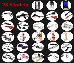 20 Models Electric Shock Toys Accessory Urethral Sound Penis Rings Delay Time Anal Plug Breast Massager Pulse Physical Therapy Toy5255897