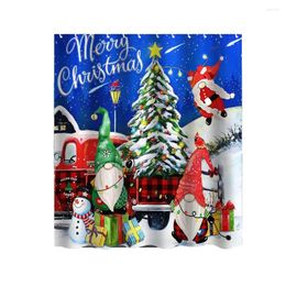 Shower Curtains Washable Curtain Festive Holiday Bathroom Decor Patterned Christmas With Colourful Non-fading For