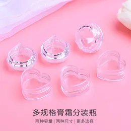 Storage Bottles 200pcs 5g Diamond Shaped Clear Jars Empty Refillable Cosmetic Sample Makeup Plastic Jar With Lid Box