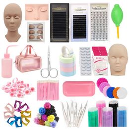 Mannequin Heads The eyelash extension training kit is suitable for beginners to practice the model head manikin eye shadow pad push brush makeup Q240510