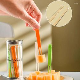 Disposable Flatware 36pcs Creative Cartoon Plastic Carrot Household Fruit Fork Children's Lunch Picks Cute Cake Snack Small