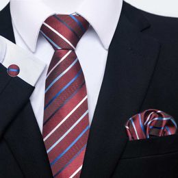 Neck Tie Set High Quality 100% Silk Tie Pocket Squares Cufflink Set Green Necktie Handkerchief Male Clothing accessories Memorial Day