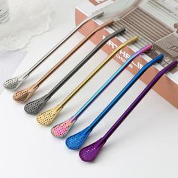 Drinking Straws 1pcs Metal Straw Steel Tea Yerba Mate Gourd Philtre Pipette Bombilla Pro Spoon O2U3