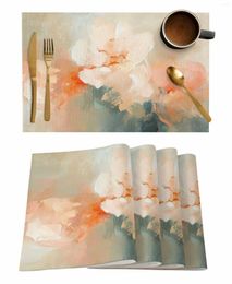 Table Mats 4/6 Pcs Oil Painting Abstract Modern Art Placemat Kitchen Home Decoration Dining Coffee Mat